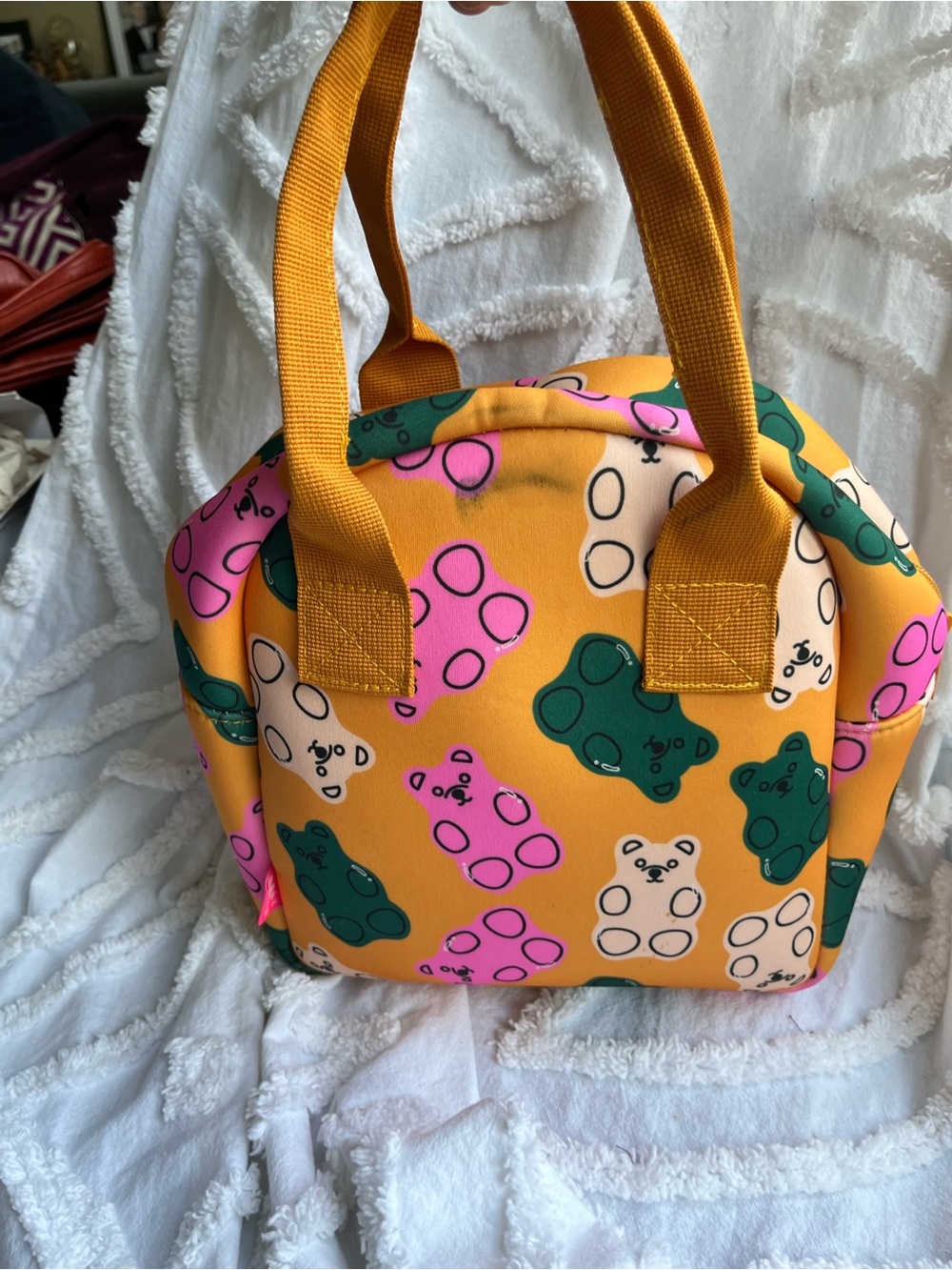 Mytagalong Yellow Gummy Bear-Print Insulated Bag